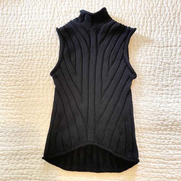 Theory Moving Rib Shell Sweater Looped Cotton Sleeveless Top Size S - Picture 2 of 9